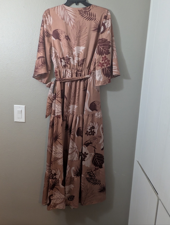 Ciebon Qwynn Maxi Dress Women's Blush Pink Floral Wrap Maxi Dress - Picture 7 of 9